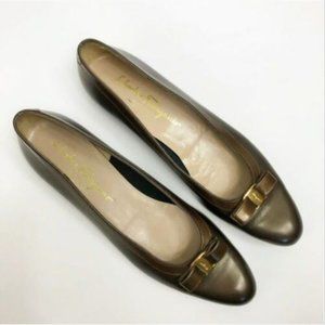 Salvatore Ferragamo Vera Bow Flats Women's 9.5 4A